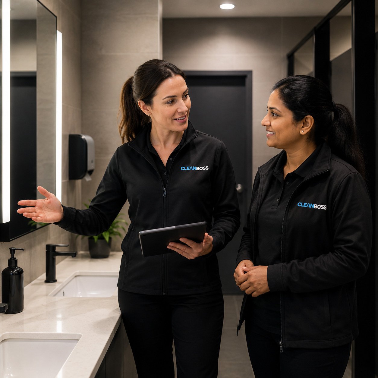 Clean Boss team members on a site walkthrough