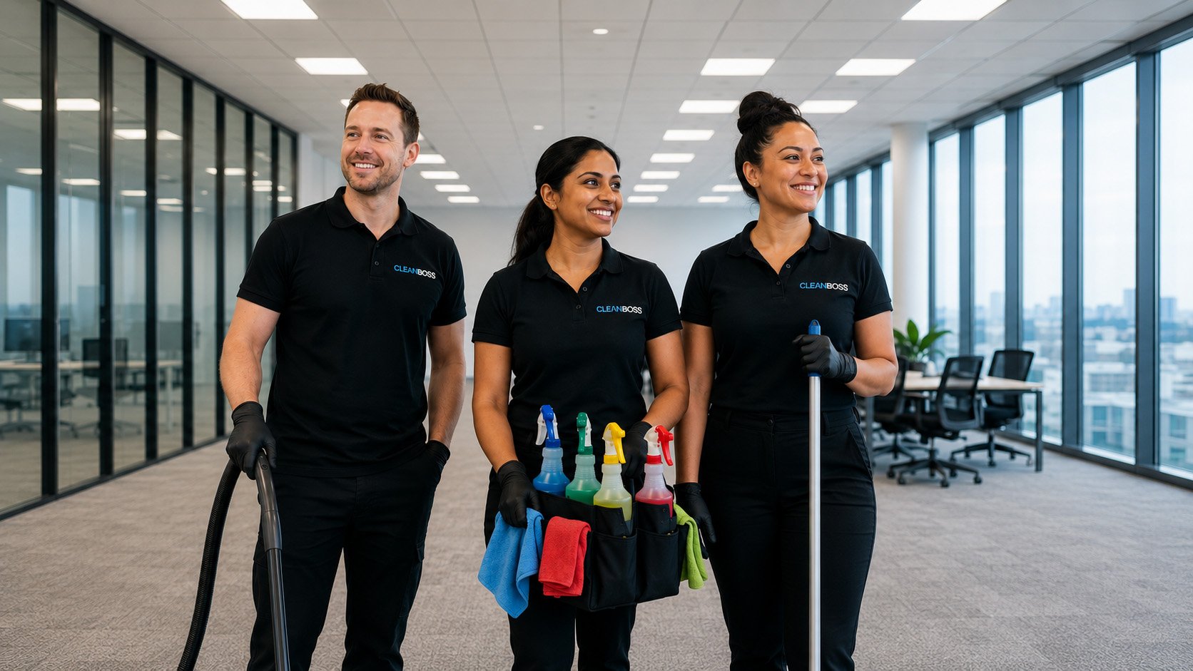 The Clean Boss team in a New Zealand office